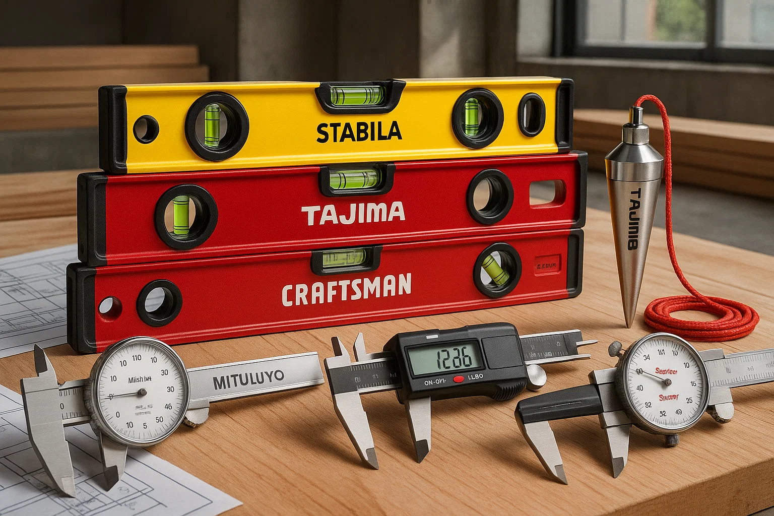 تراز، شاقول و کولیس دستی